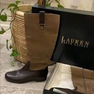 New Lauren Ralph Lauren Two-Tone Knee-High Boots - Sz 8